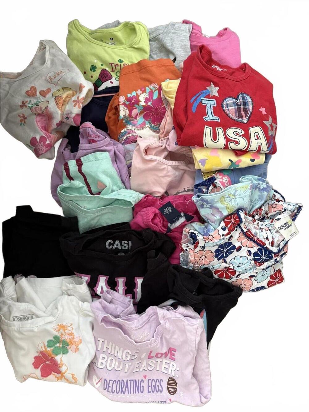 Girls Assorted Graphic T-Shirt Bundle Lot Size 4 / 4T